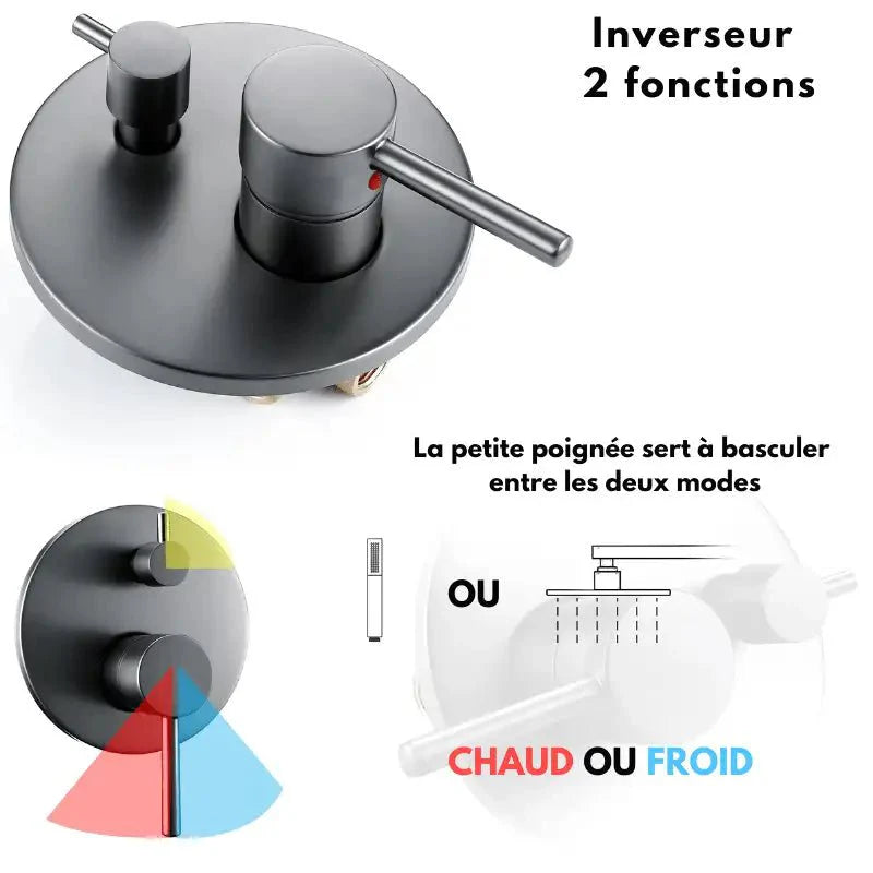 Colonne de douche encastrée dans une salle de bain contemporaine