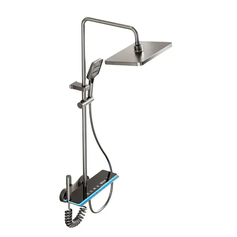 Colonne de douche grise avec pommeau moderne