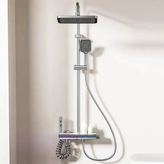 Vue d'ensemble de la colonne de douche installée dans une salle de bain