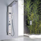 Design épuré de la colonne de douche avec panneau noir vertical
