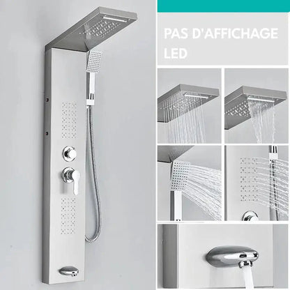 Détail des buses de massage et lumière LED intégrée