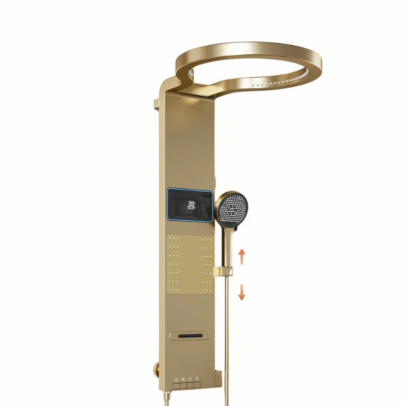 Vue rapprochée des commandes de la colonne de douche