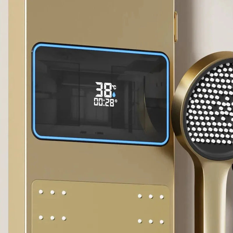 Vue d'ensemble de la colonne de douche installée