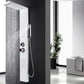 Colonne de douche blanche avec jets hydromassants visibles