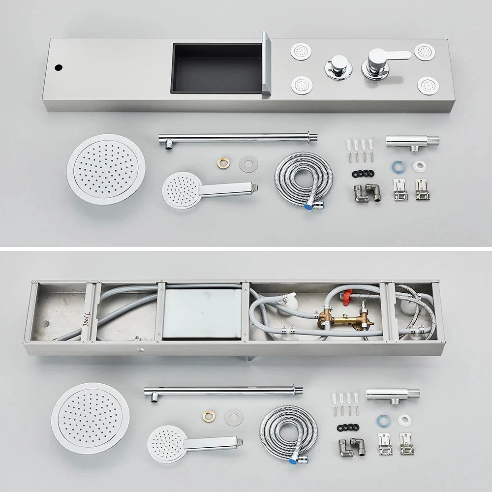 Bras de douche de 40 cm avec pomme pluie ronde