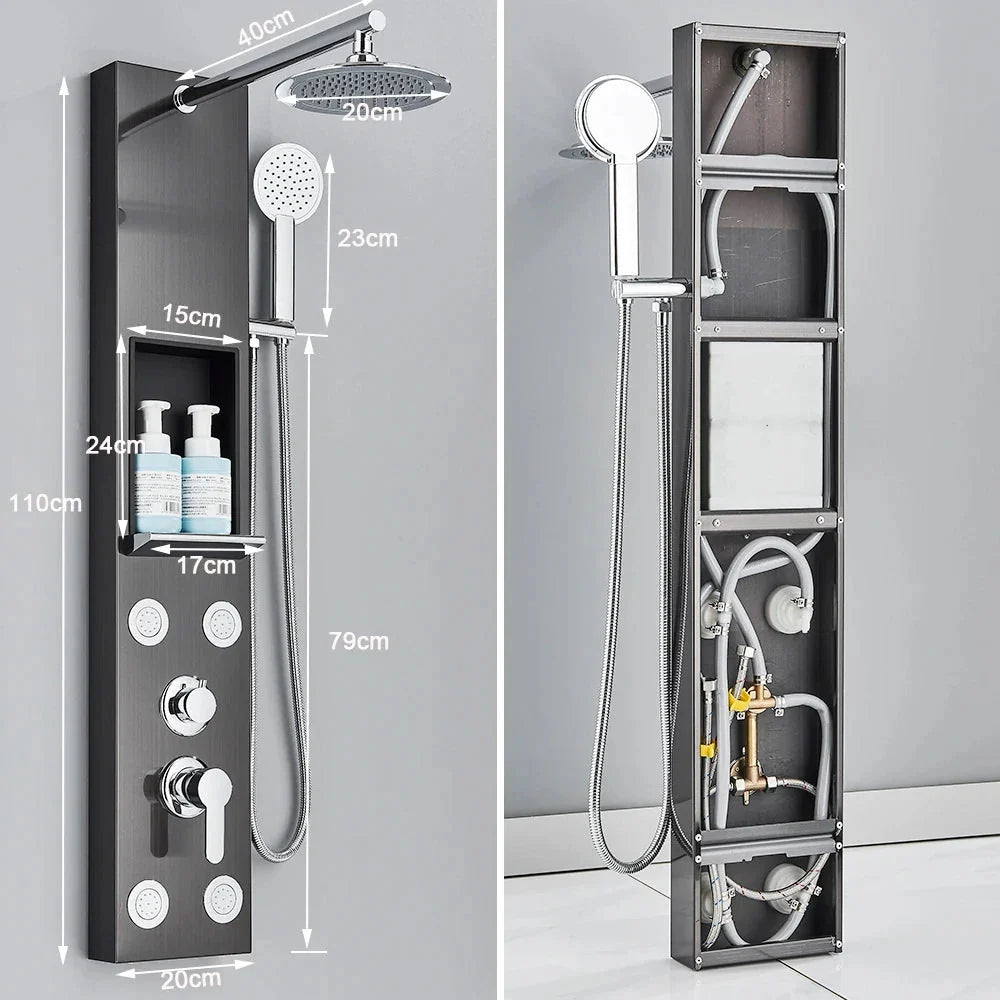 Installation murale standard de la colonne de douche