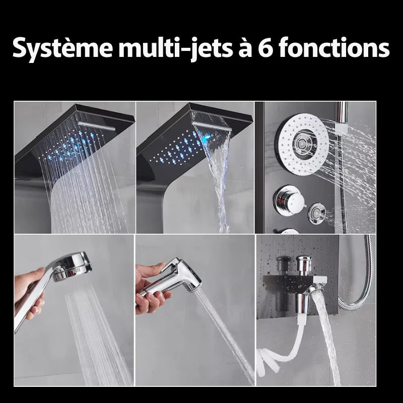 Colonne de douche avec finition anti-trace et design moderne