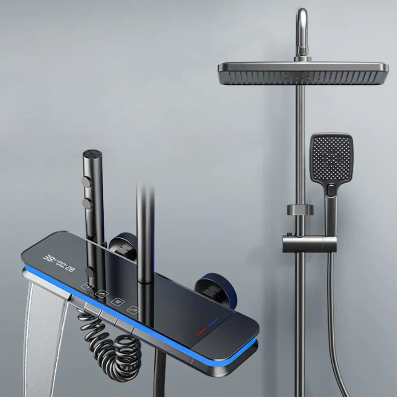 Colonne de douche grise avec design moderne