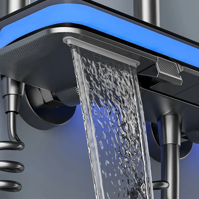 Détail du pommeau de douche avec jets multiples