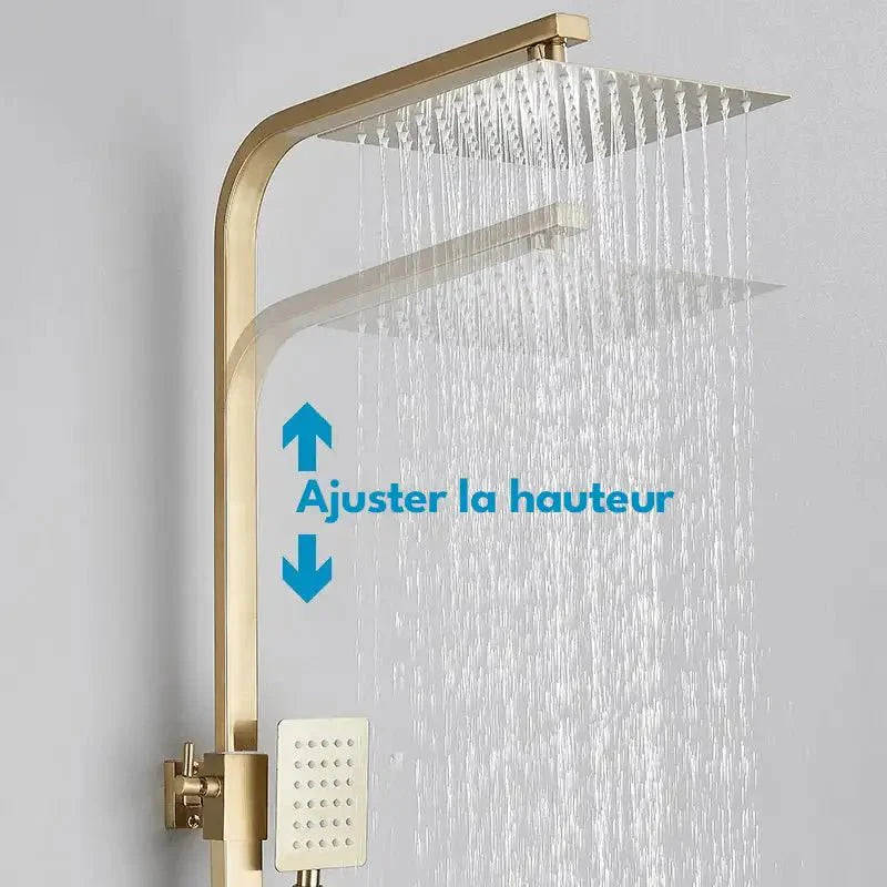 Colonne de douche moderne avec mitigeur monocommande en acier inoxydable