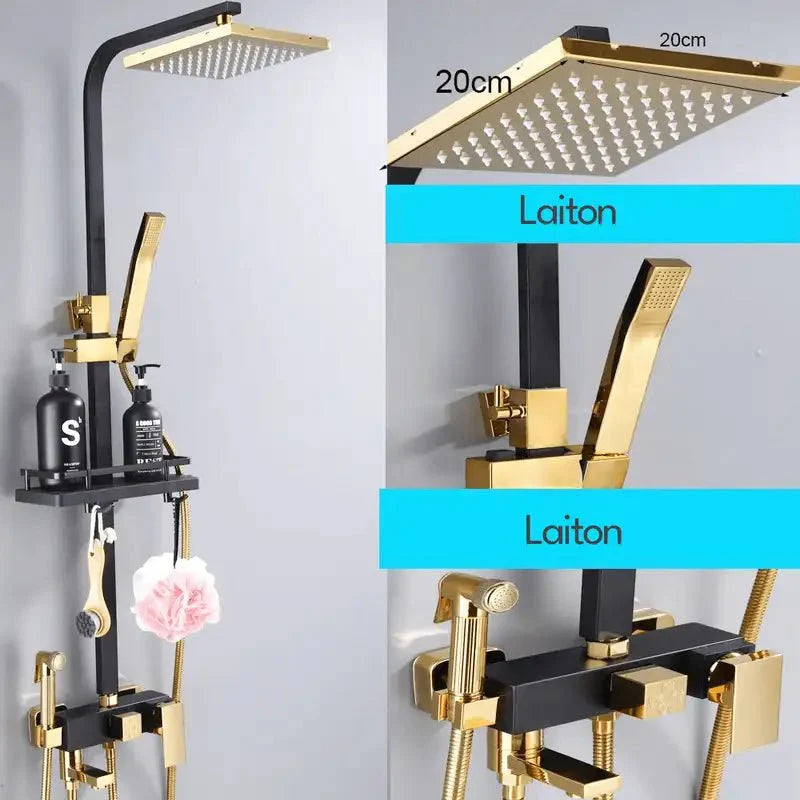 Vue de dessus montrant les différents jets de la colonne