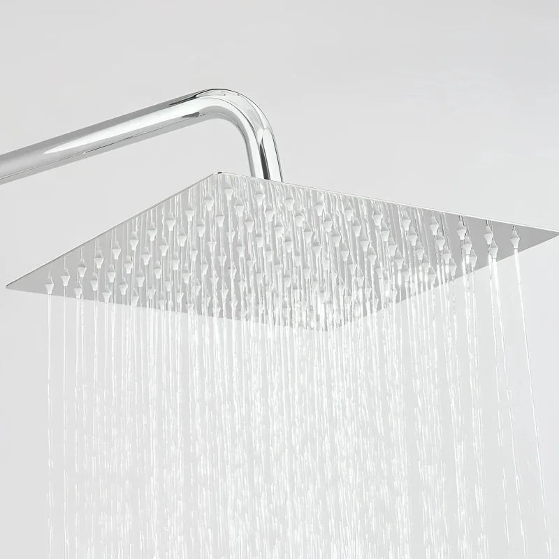 Colonne de douche en acier chromé avec mitigeur thermostatique