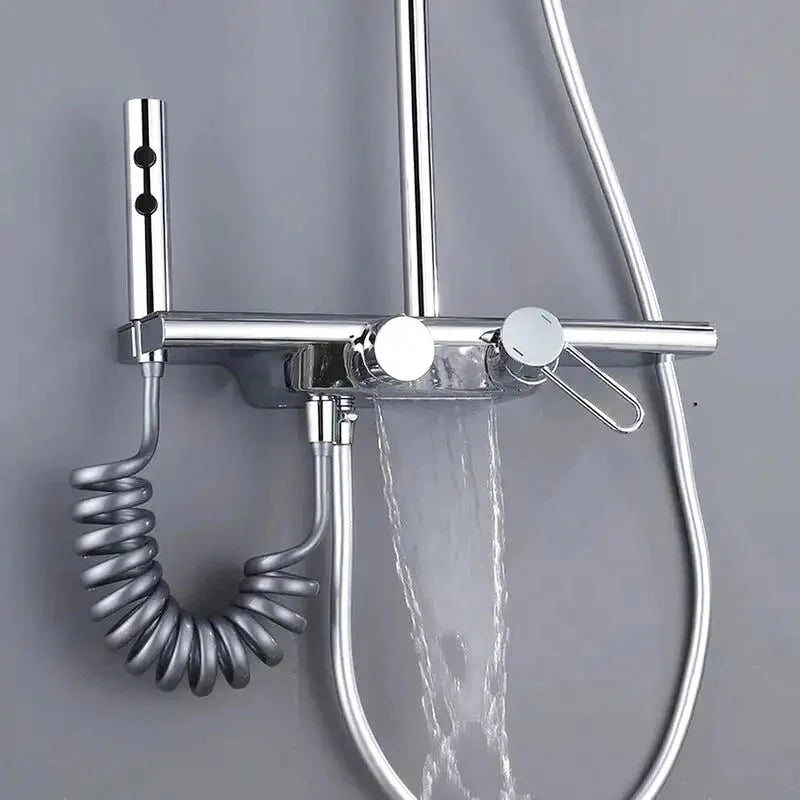 Colonne de Douche Thermostatique colonne douche thermostatique acier vue rapprochée