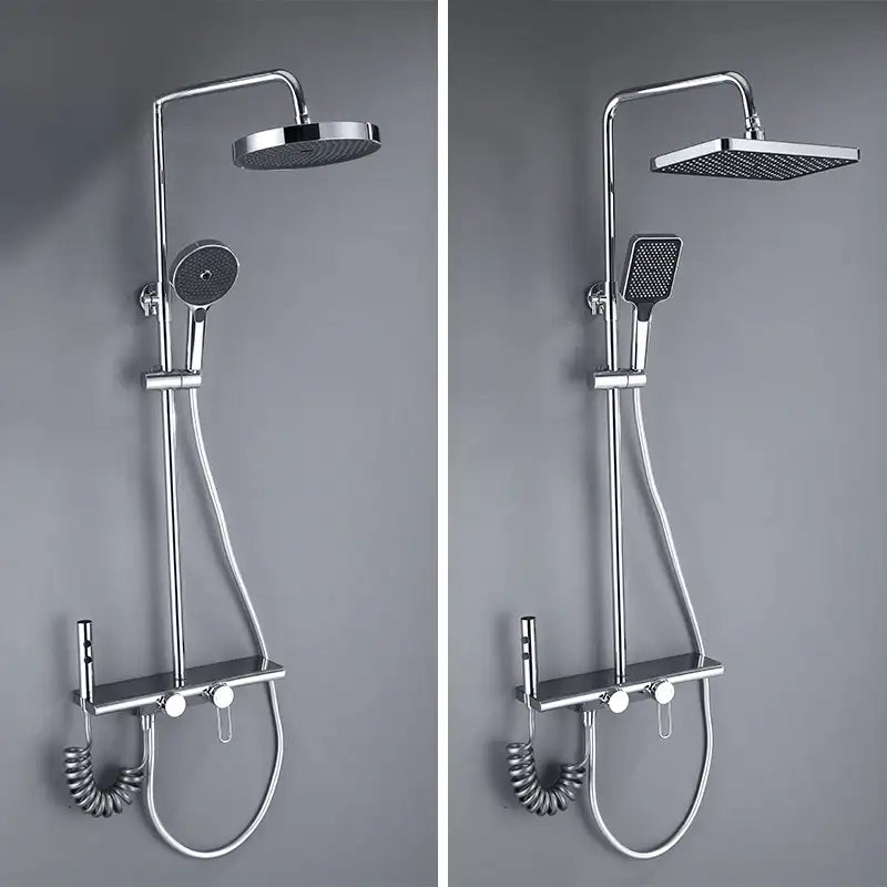 Colonne de Douche Thermostatique colonne douche thermostatique acier vue latérale