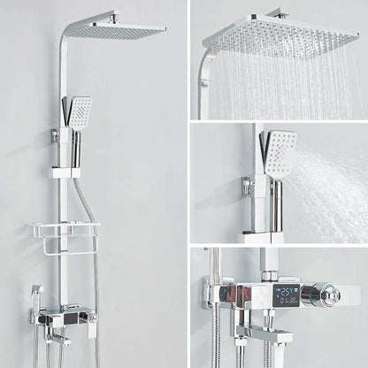 Pommeau de douche effet pluie avec finition noire