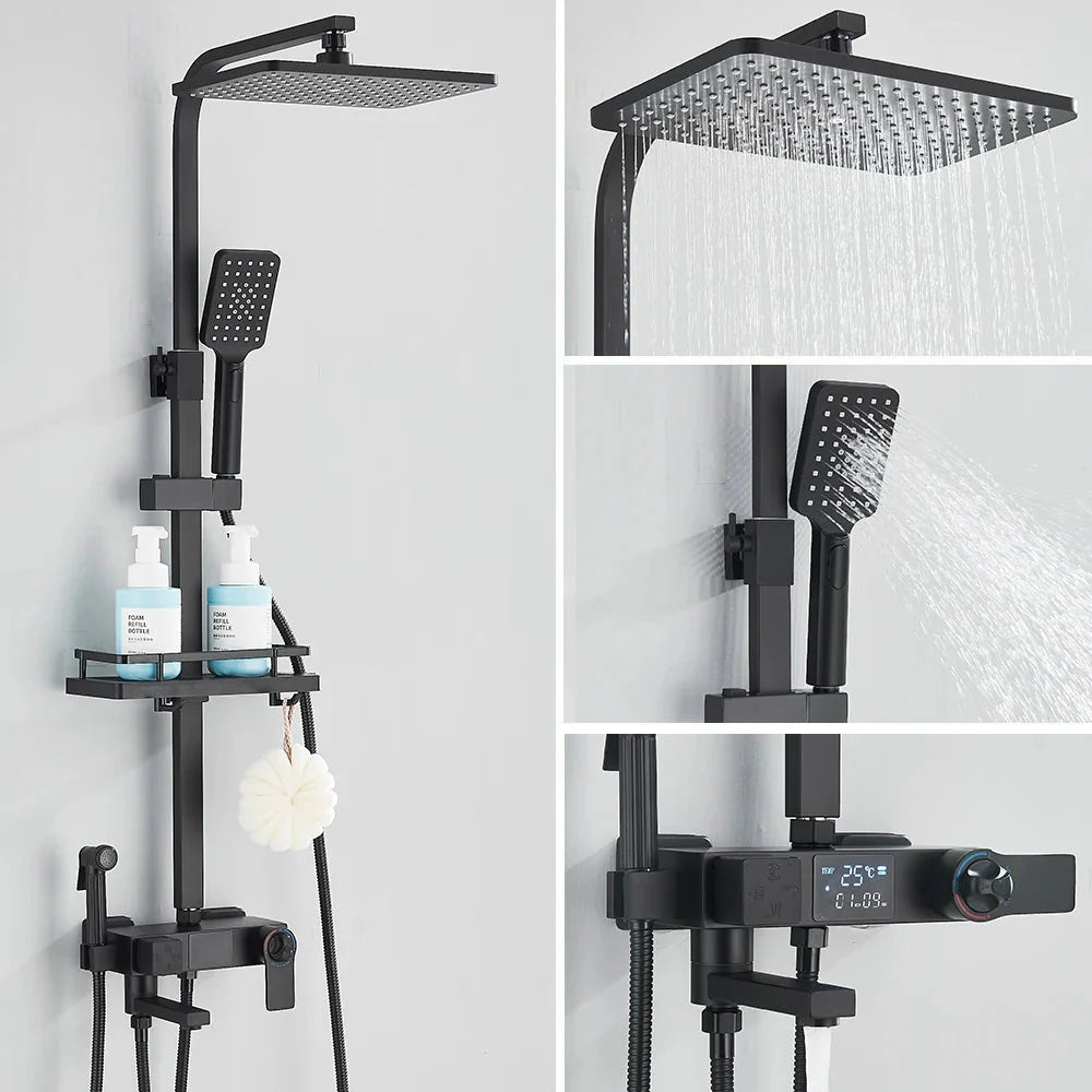Colonne de douche moderne avec mitigeur intégré