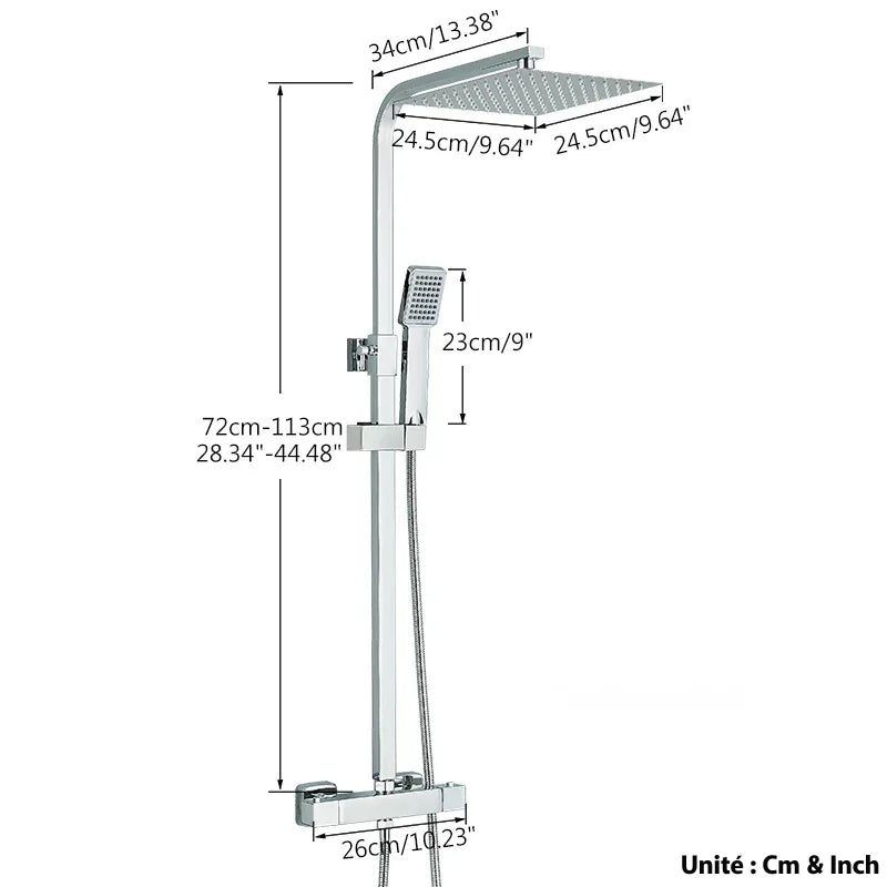 Colonne de Douche Thermostatique | Température Stable et Sécurisée
