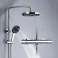 Colonne de douche thermostatique en chrome avec mitigeur rond