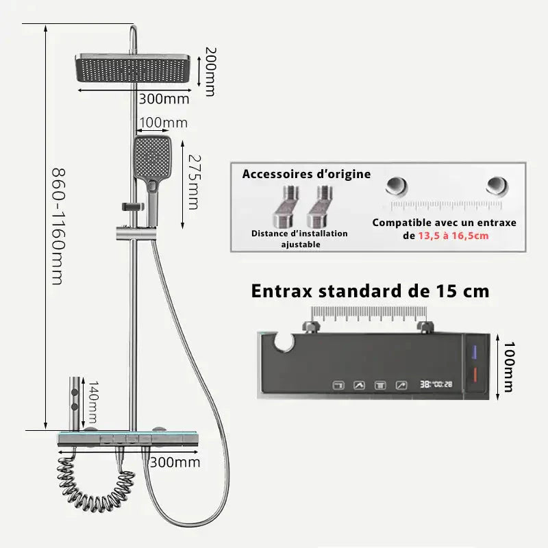 Système de douche avec flexible et douchette amovible