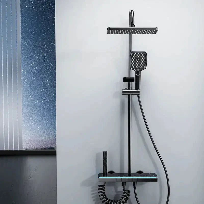 Colonne de douche avec finition en acier inoxydable