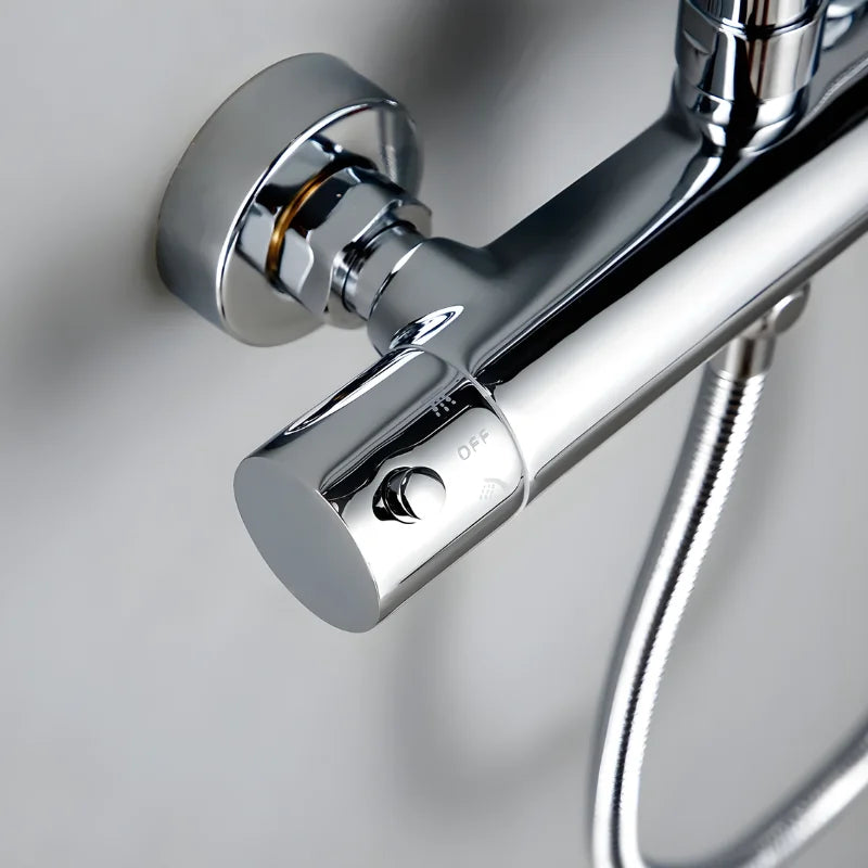 Colonne de Douche Thermostatique colonne douche thermostatique rose vue latérale vue 10
