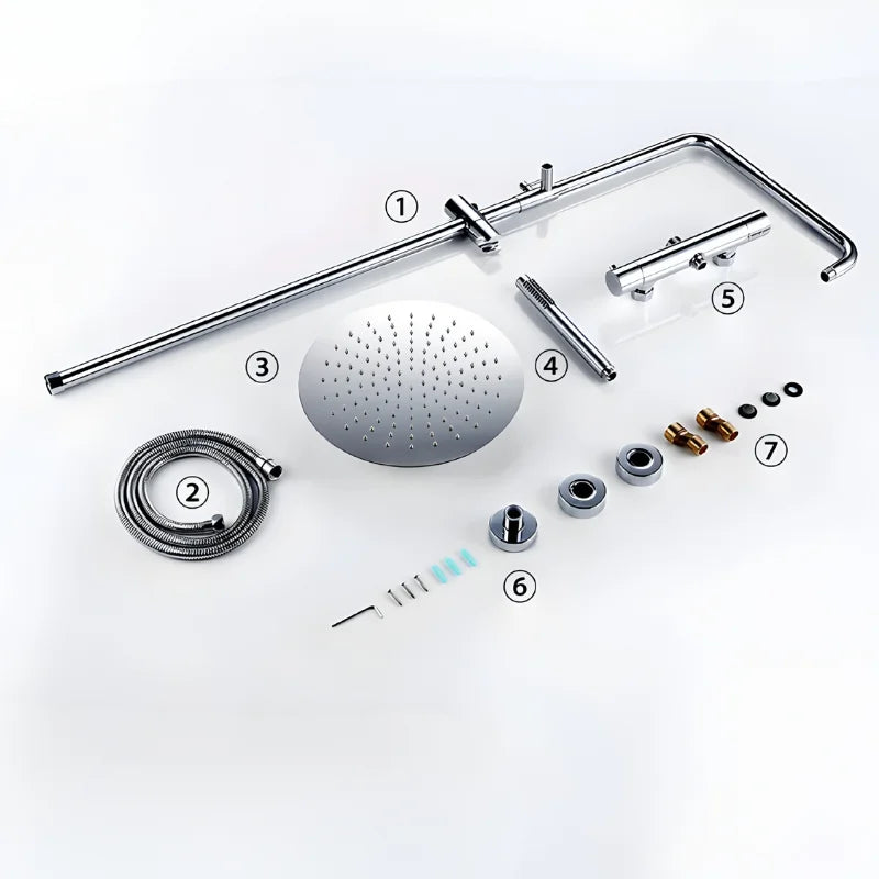 Colonne de Douche Thermostatique colonne douche thermostatique rose présentation du produit vue 11