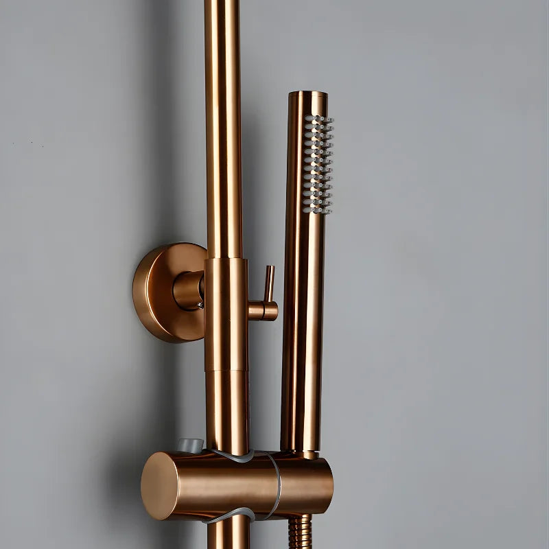 Colonne de Douche Thermostatique colonne douche thermostatique rose vue latérale