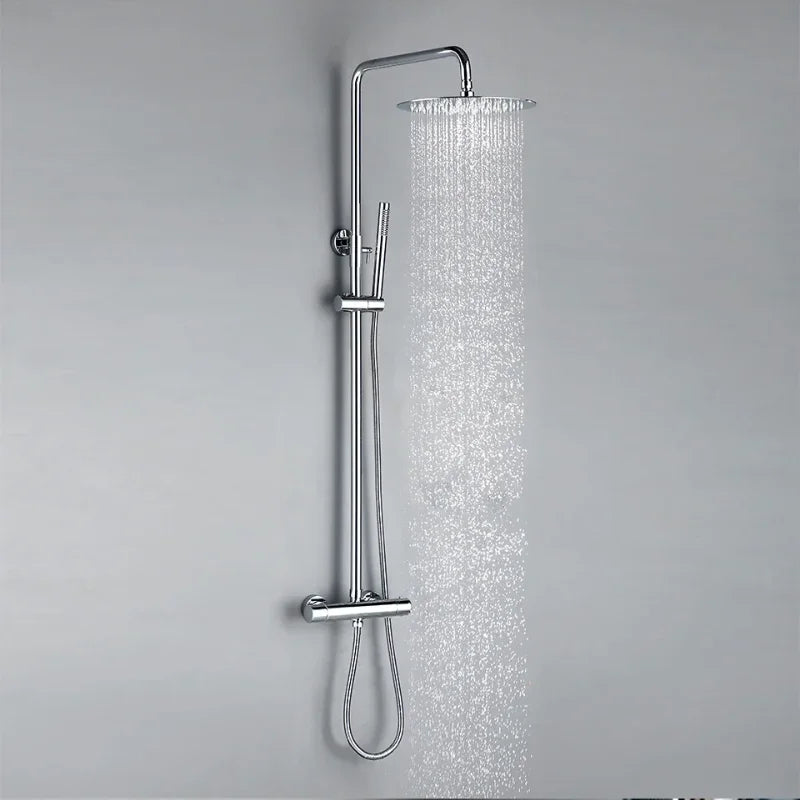 Colonne de Douche Thermostatique colonne douche thermostatique rose finitions visibles
