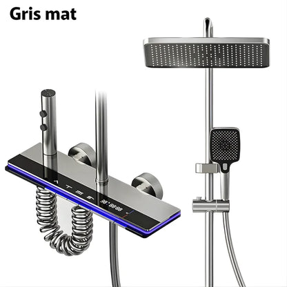 Colonne de douche finition gris mat avec accessoires