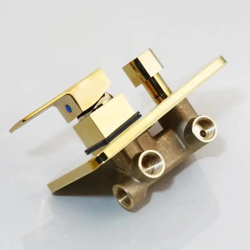 Vue rapprochée des commandes de la colonne de douche