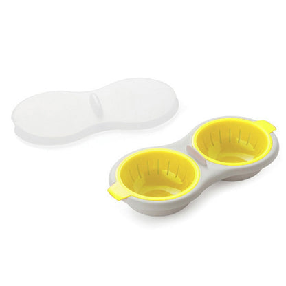 Cuiseur d'œufs en silicone jaune, vue de face