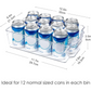 Porte-canettes transparent pour douze canettes, vue de face