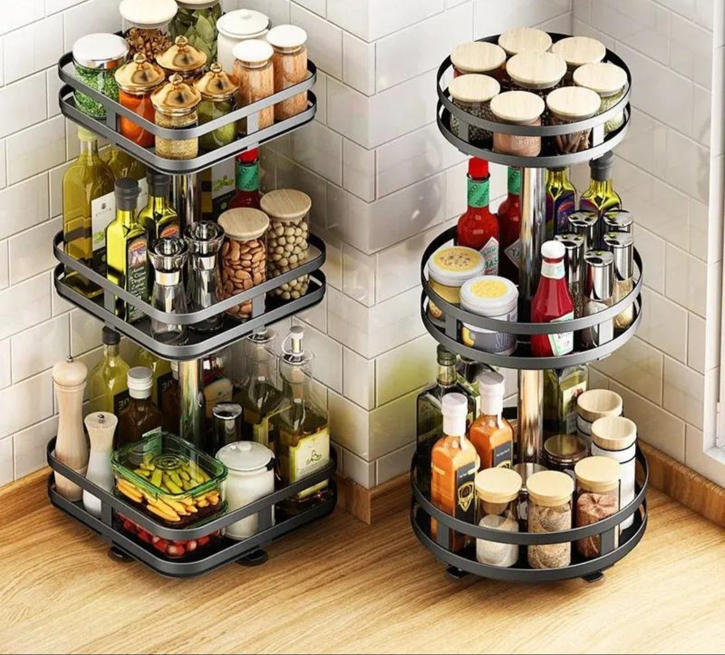 Étagère de cuisine avec bocaux, vue latérale