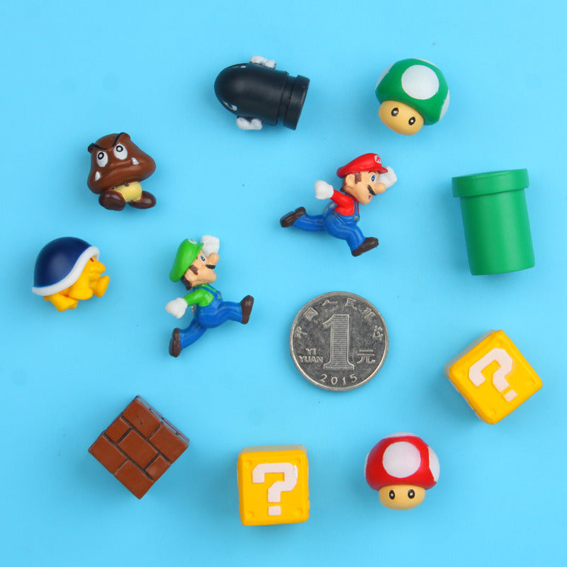Gros plan sur un magnet Mario en plastique coloré