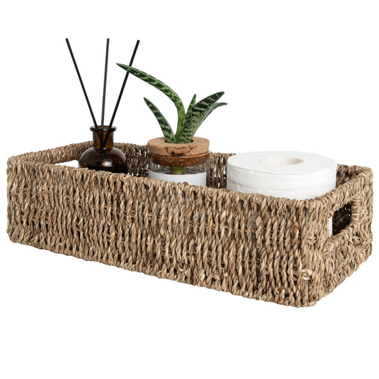 Panier en herbe de mer avec serviettes et accessoires