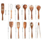 Collection complète d'ustensiles en bois naturel