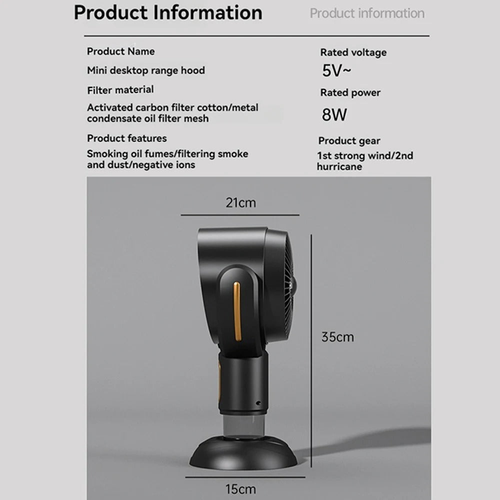 Vue de côté du purificateur d'air compact