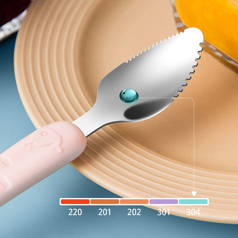 Cuillère à glace rose avec manche en silicone pour bébé