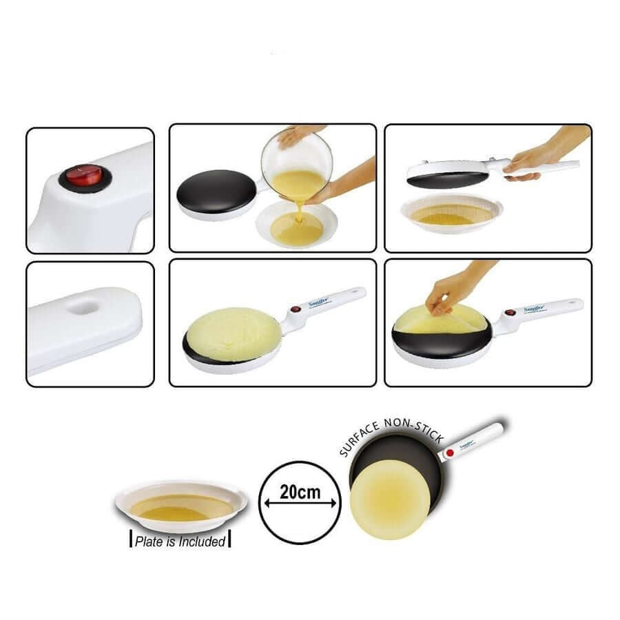 Crêpière électrique avec surface antiadhésive vue de côté