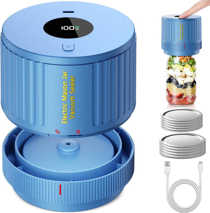 Appareil sous vide bleu en vue frontale