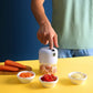 Vue avant d'un robot de cuisine blanc avec bol transparent
