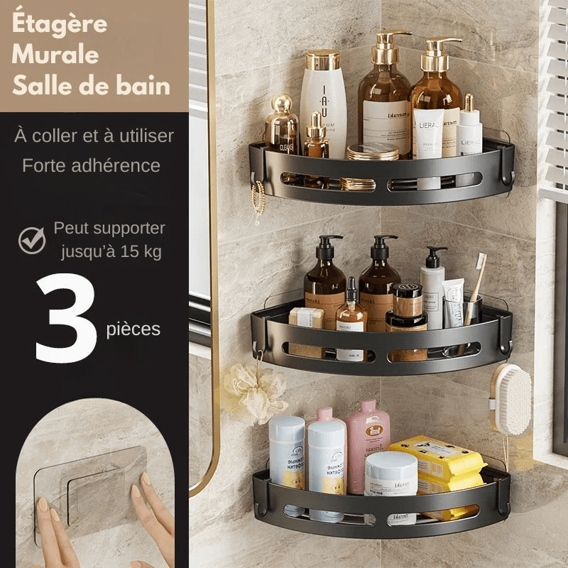 Étagère installée dans une salle de bain moderne