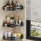 Étagère d'angle avec accessoires de douche