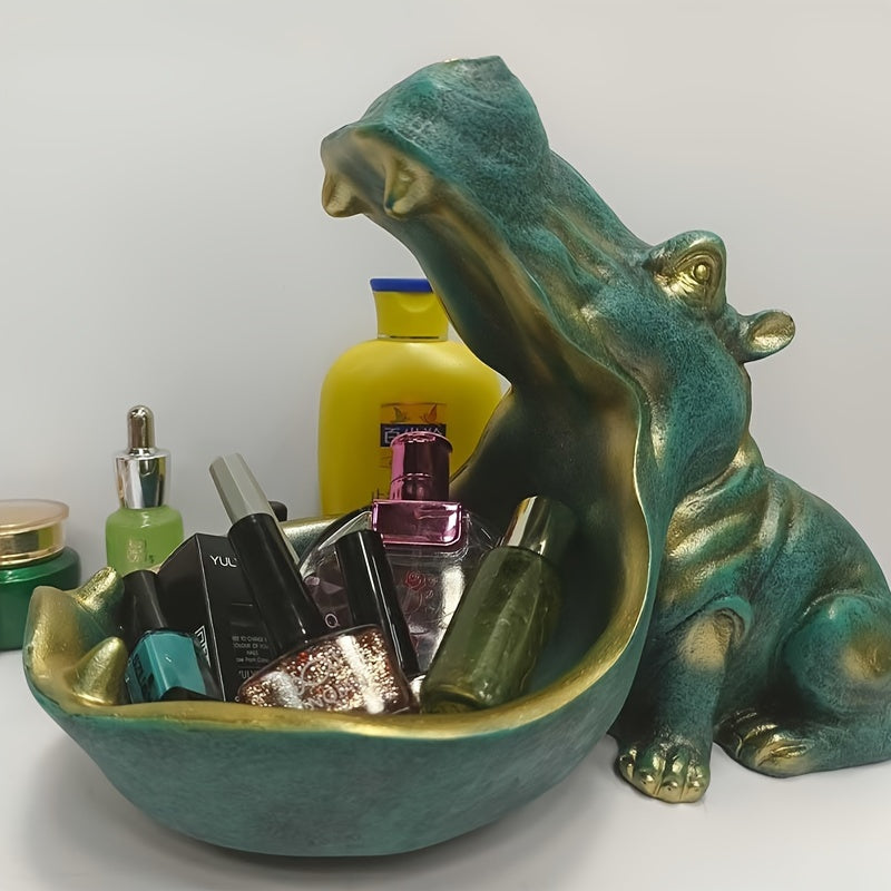 Hippopotame décoratif avec finition réaliste en résine