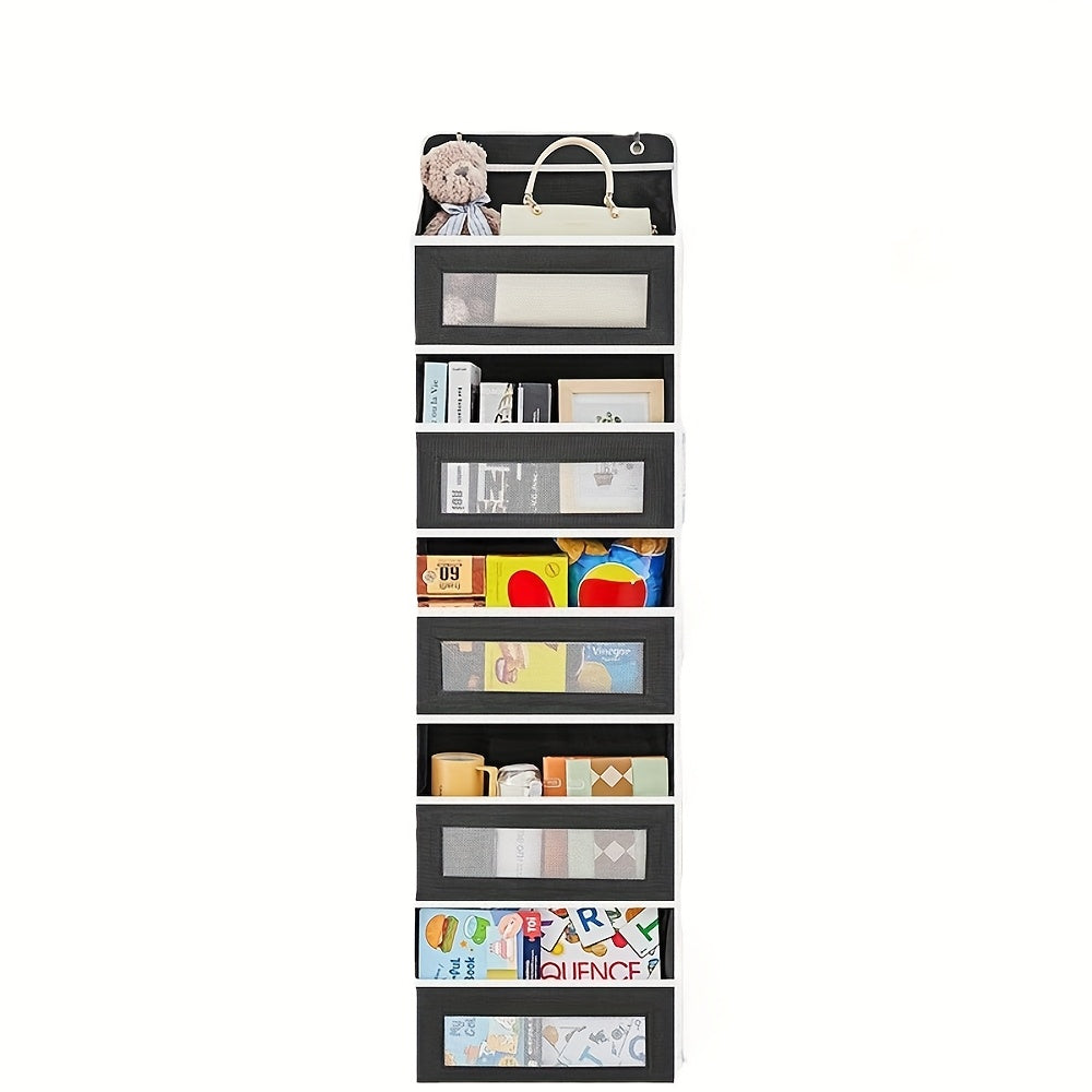 Rangement suspendu en tissu polyester gris foncé