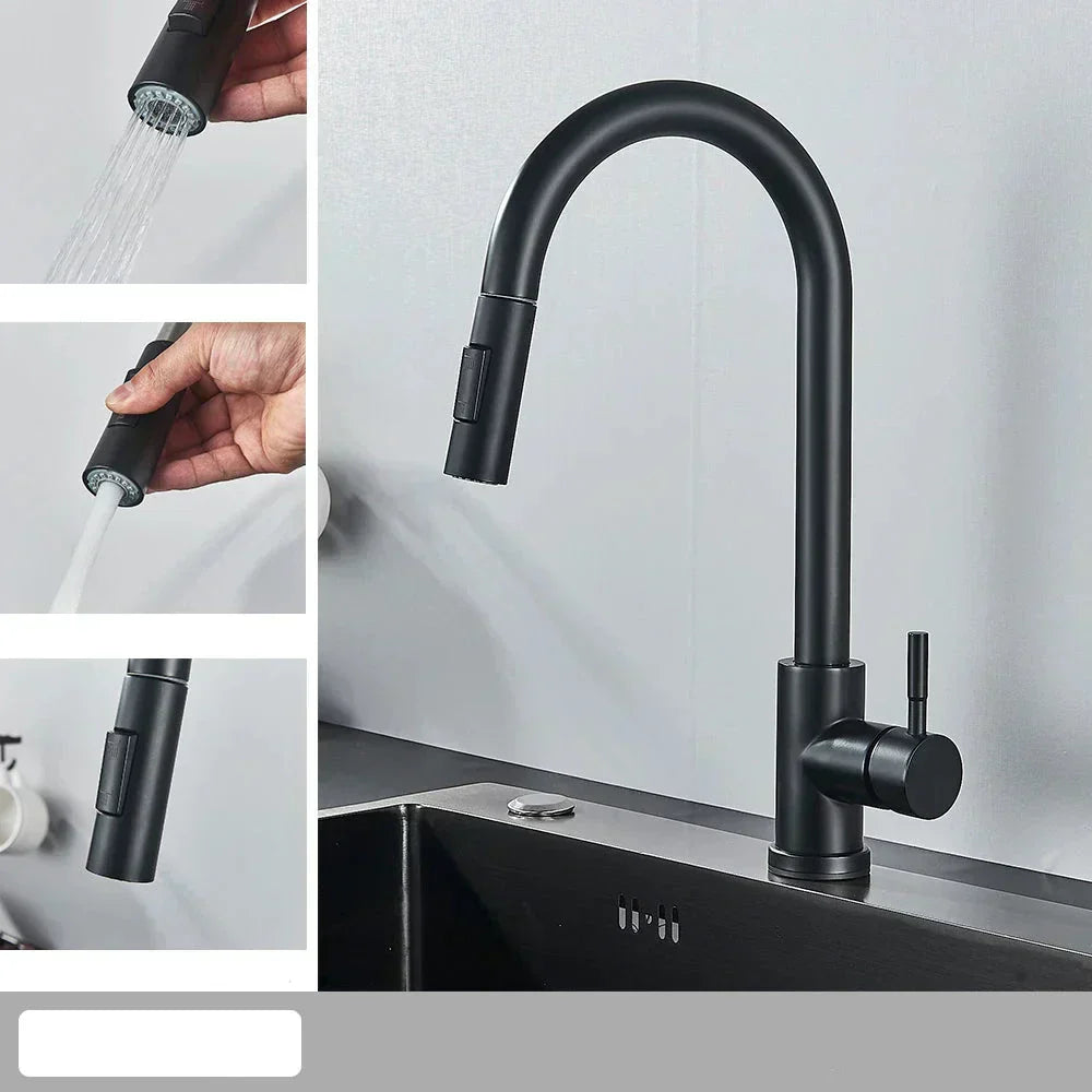 Robinet flexible avec douchette, idéal pour nettoyage précis