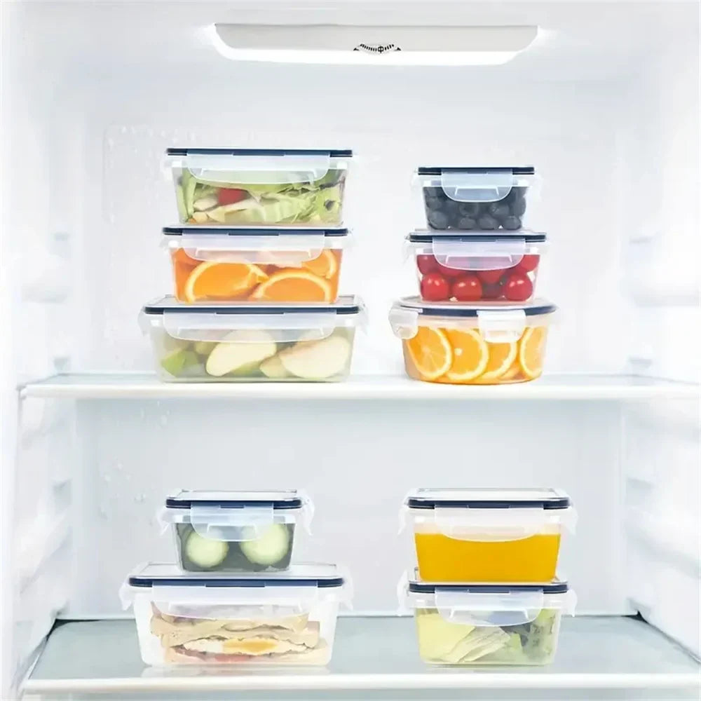 Ensemble de contenants alimentaires en plastique, vue de face