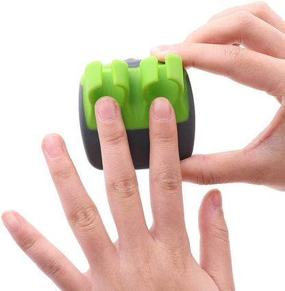 Éplucheur vert avec poignée, vue latérale
