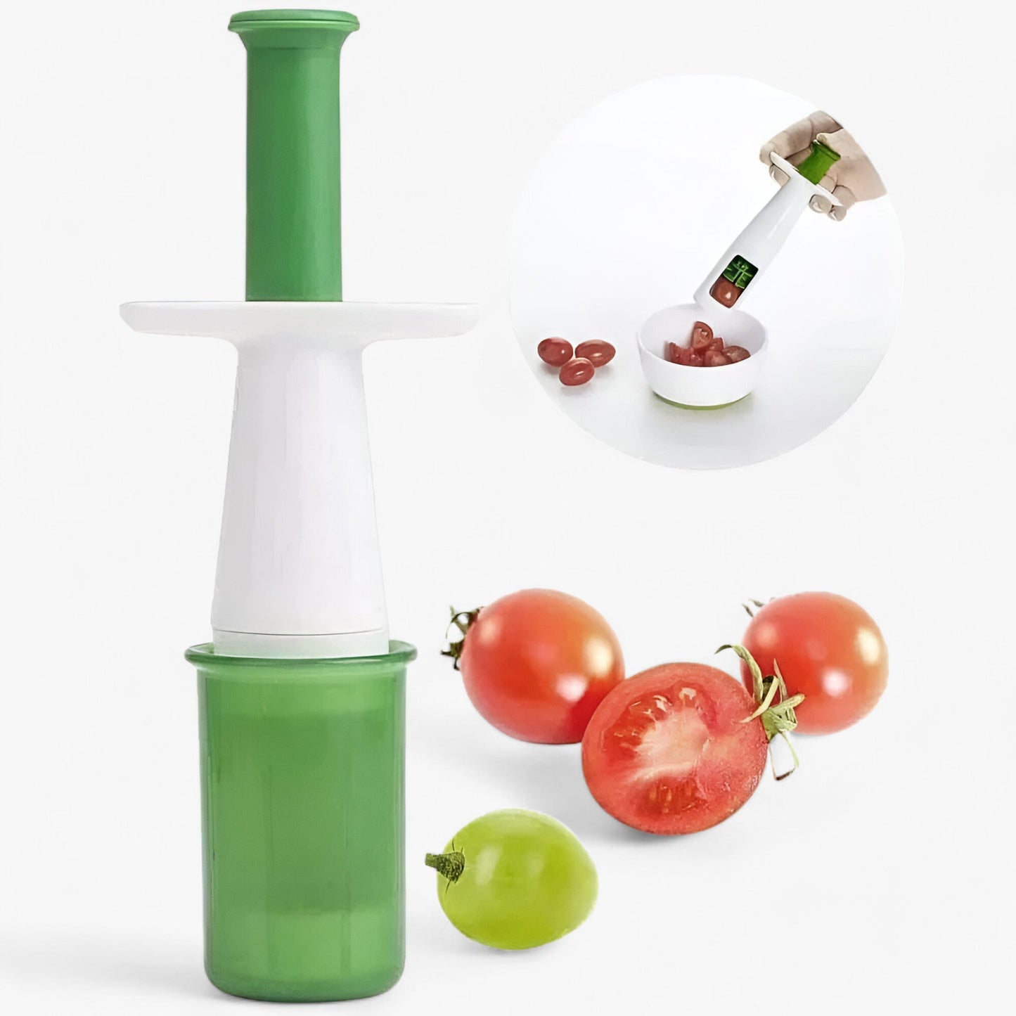 Coupe-tomates vert avec lame en acier inoxydable