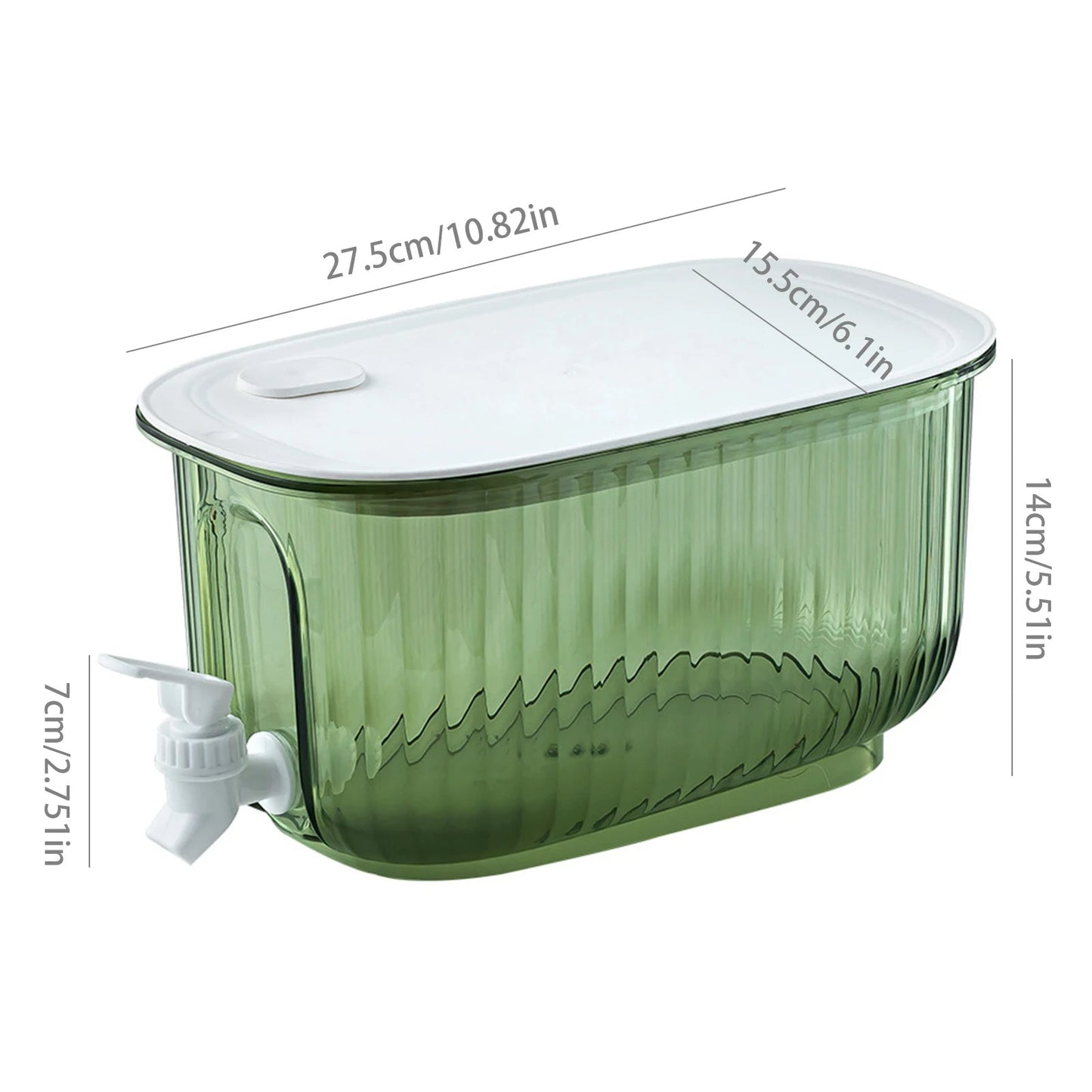 Distributeur vert avec bordures dorées, 4 litres